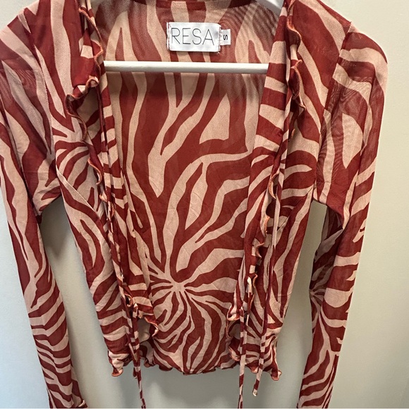 Reds x salty blonde tezza tie up mesh long sleeve in auburn New condition - Picture 5 of 12